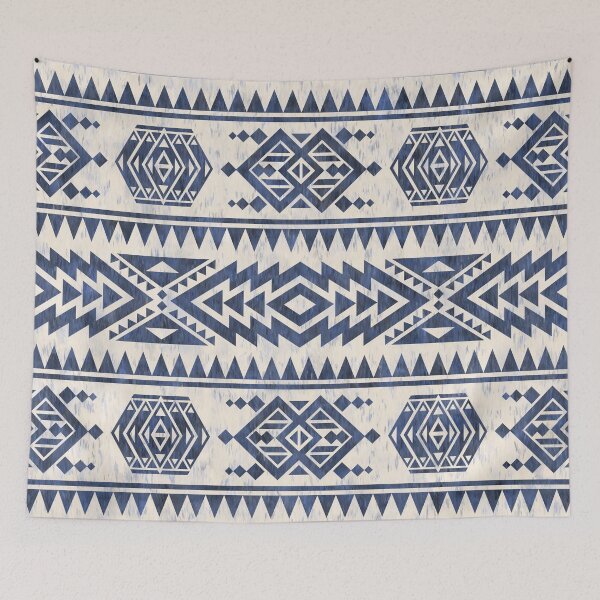 Item preview, Aztec Folk Pattern Blue designed and sold by Octavia Soldani.