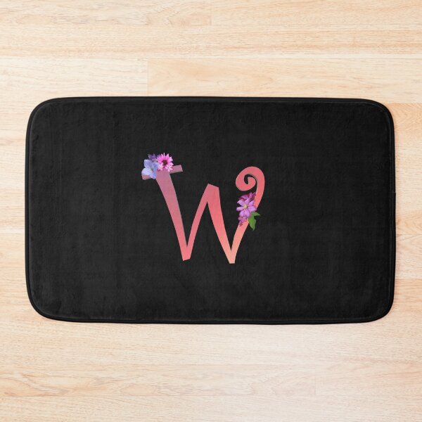 Item preview, Script letter W decorated with flowers designed and sold by AloraDawnEve.