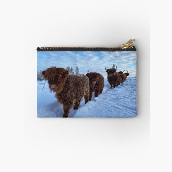 Item preview, Scottish Highland Cattle Calves and Cows in snow 2720 designed and sold by SaarelaHighland.