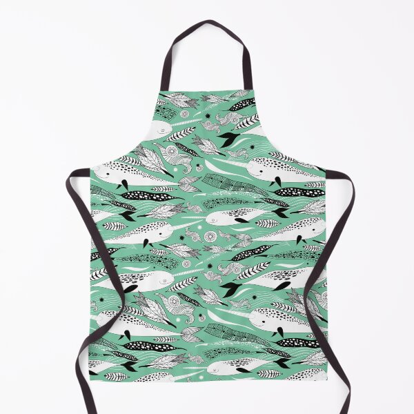 Item preview, Narwhals Feathers In Green designed and sold by Pink Pineapple Works.