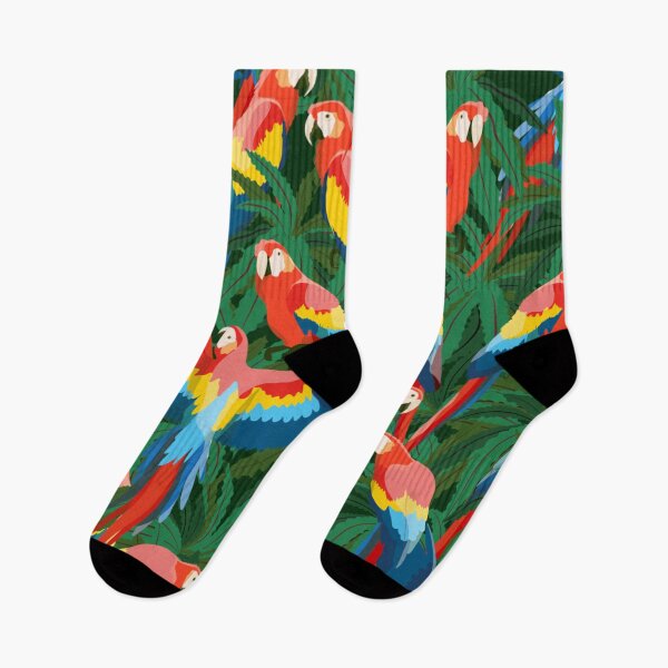 Item preview, pattern with large red-blue macaw parrots for men's & women's fashion designed and sold by TeeFashionShop.