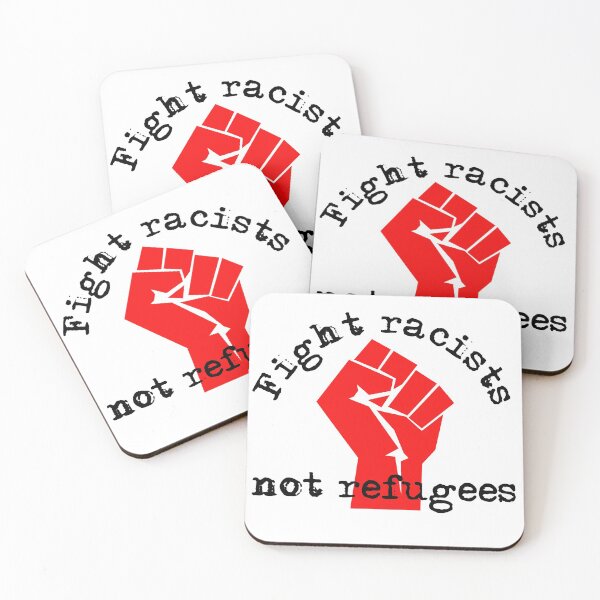 Item preview, Fight racists not refugees with activist fist designed and sold by incurablehippie.
