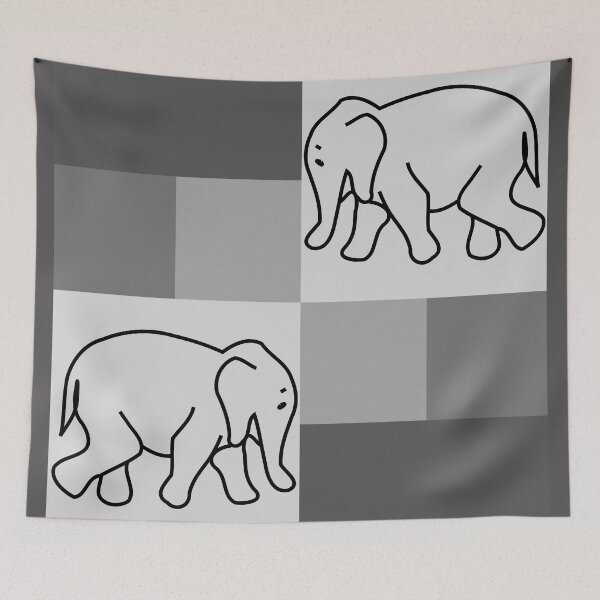 Item preview, Elephant on a gray patterned background designed and sold by Jessi-Sketches.