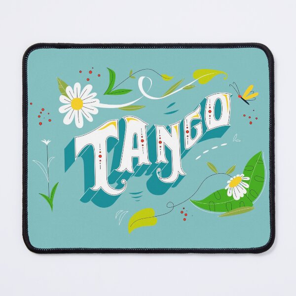 Item preview, Argentine Tango Fileteado Porteno Aqua Blue Floral Banner designed and sold by infinitetango.