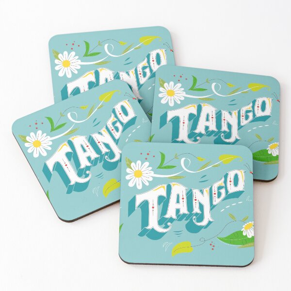 Item preview, Argentine Tango Fileteado Porteno Aqua Blue Floral Banner designed and sold by infinitetango.