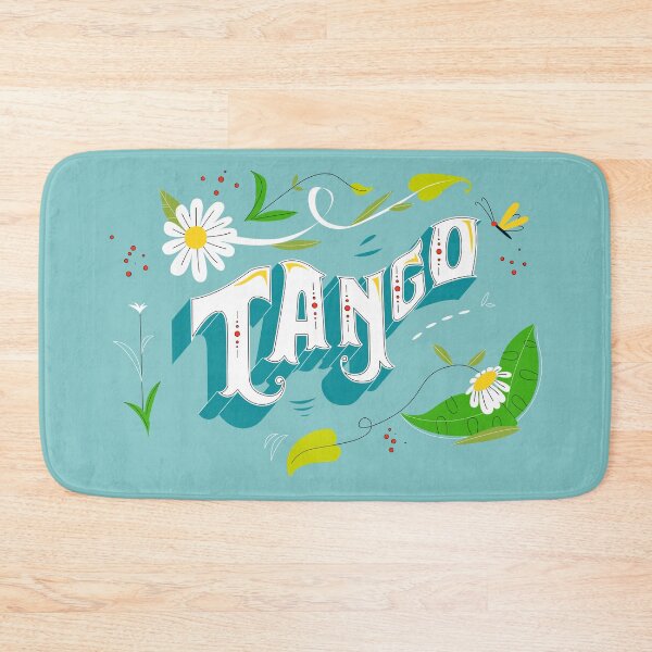 Item preview, Argentine Tango Fileteado Porteno Aqua Blue Floral Banner designed and sold by infinitetango.