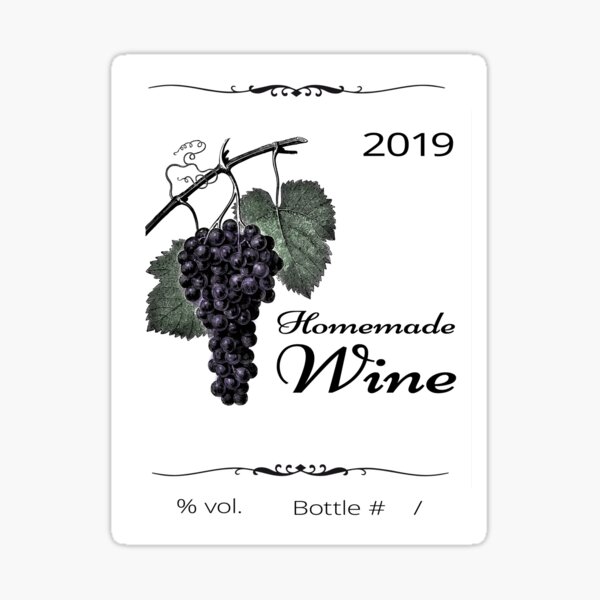 "Custom Wine Label 2019 Red" Sticker for Sale by HighBrowDesigns