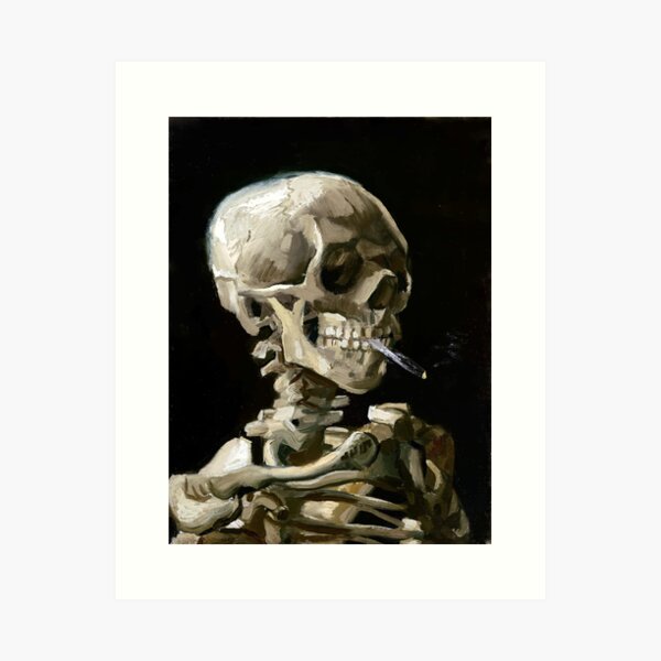 Vincent van Gogh Head of a Skeleton with a Burning Cigarette Art Print