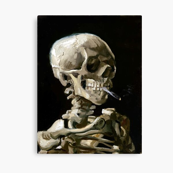 Vincent van Gogh Head of a Skeleton with a Burning Cigarette Canvas Print