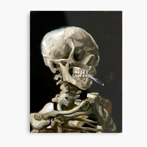 Vincent van Gogh Head of a Skeleton with a Burning Cigarette Metal Print