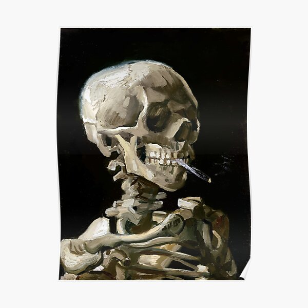 Vincent van Gogh Head of a Skeleton with a Burning Cigarette Poster