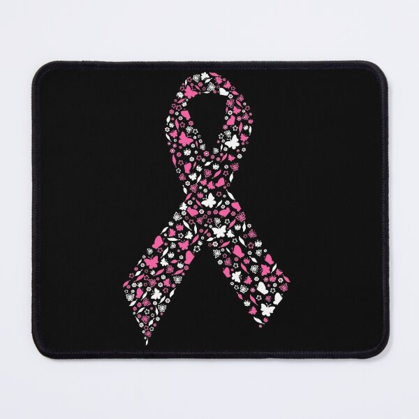 Pink Ribbons Breast Cancer Support Words Cloud Pattern | Poster