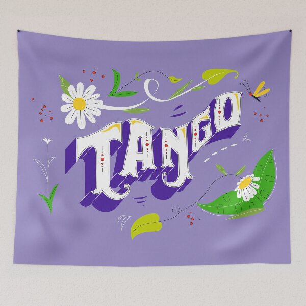 Item preview, Argentine Tango Fieteado Porteno Purple Floral Banner designed and sold by infinitetango.