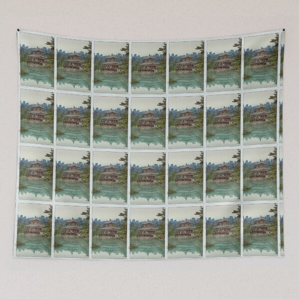 Item preview, Japanese Watercolour Temple Painting designed and sold by RBEnt.