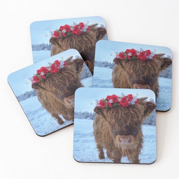 Artikelvorschau, Scottish Highland Cattle Calf in snow 2724 entworfen und verkauft von SaarelaHighland.