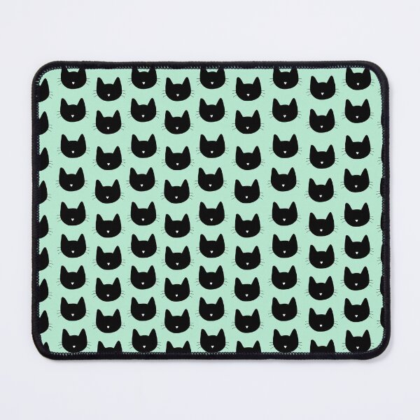 Item preview, Cute Cat Pattern - Seafoam Green designed and sold by DanaAndTheBooks.