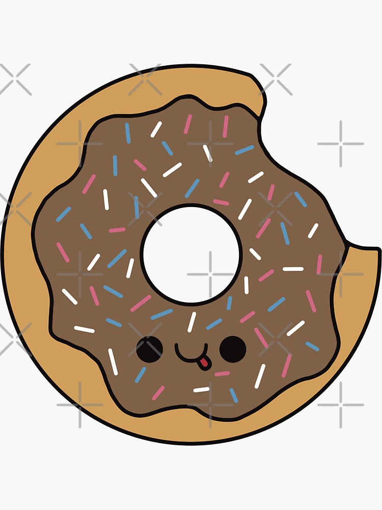 "Cute Chocolate Donut Kawaii Donut" Sticker for Sale by KawaiiByDice
