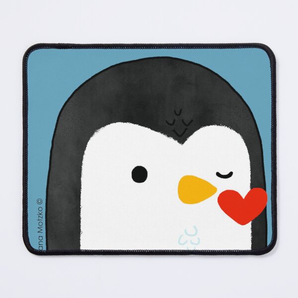 Penguin Kiss Emoji Mouse Pad
