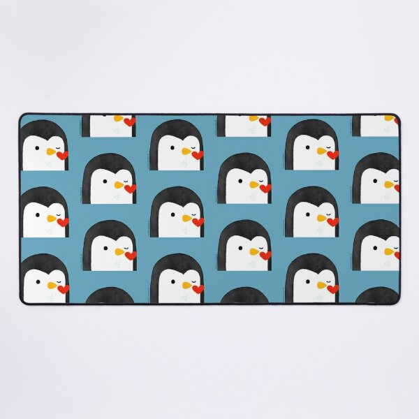 Penguin Kiss Emoji Desk Mat