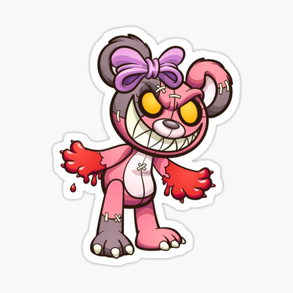 creepy kawaii teddy bear Sticker