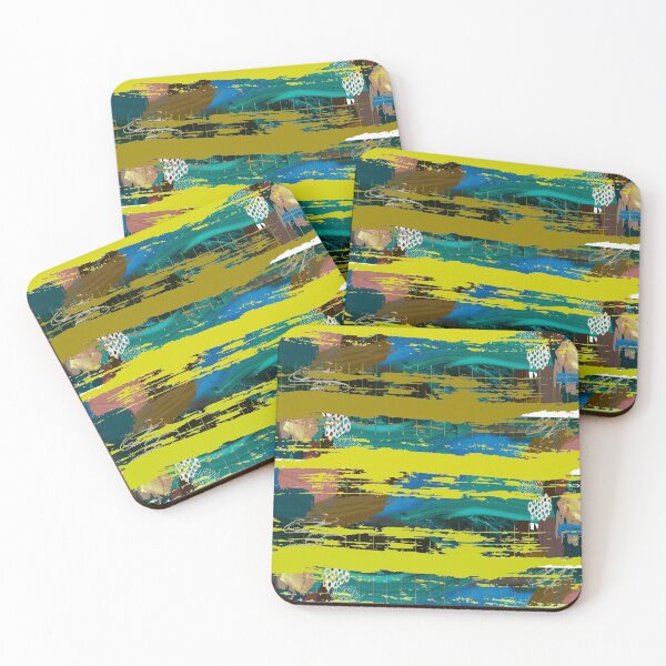 Item preview, Acrylic Stripped Brush Strokes Collage Patterned designed and sold by Designs By YL.