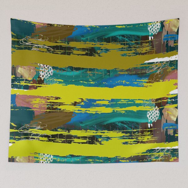 Item preview, Acrylic Stripped Brush Strokes Collage Patterned designed and sold by Designs By YL.