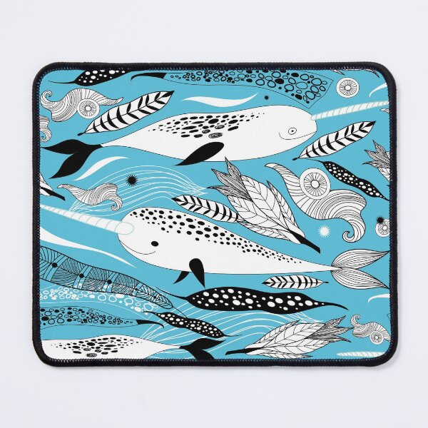 Item preview, Narwhals In Blue designed and sold by Pink Pineapple Works.