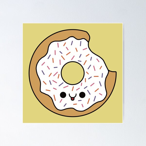 Item preview, Cute Vanilla Donut - Kawaii Donut designed and sold by KawaiiByDice.