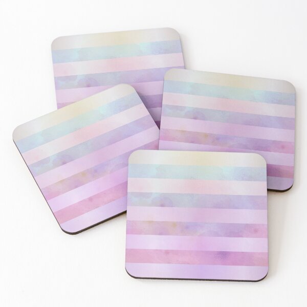 Item preview, Abstract Rainbow Flowers Watercolor And Ribbon Stripes In Shades of Pink designed and sold by IZiets.