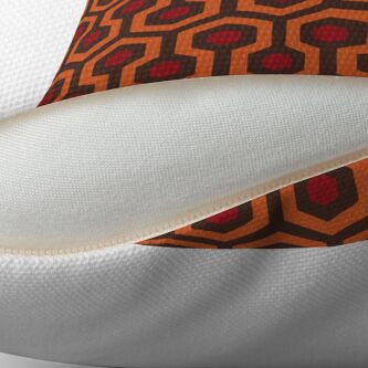 Alternate view of REDRUM Overlook Hotel Carpet The Shining Throw Pillow