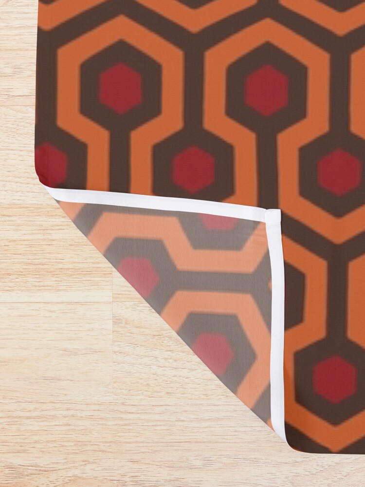 Alternate view of REDRUM Overlook Hotel Carpet The Shining Shower Curtain