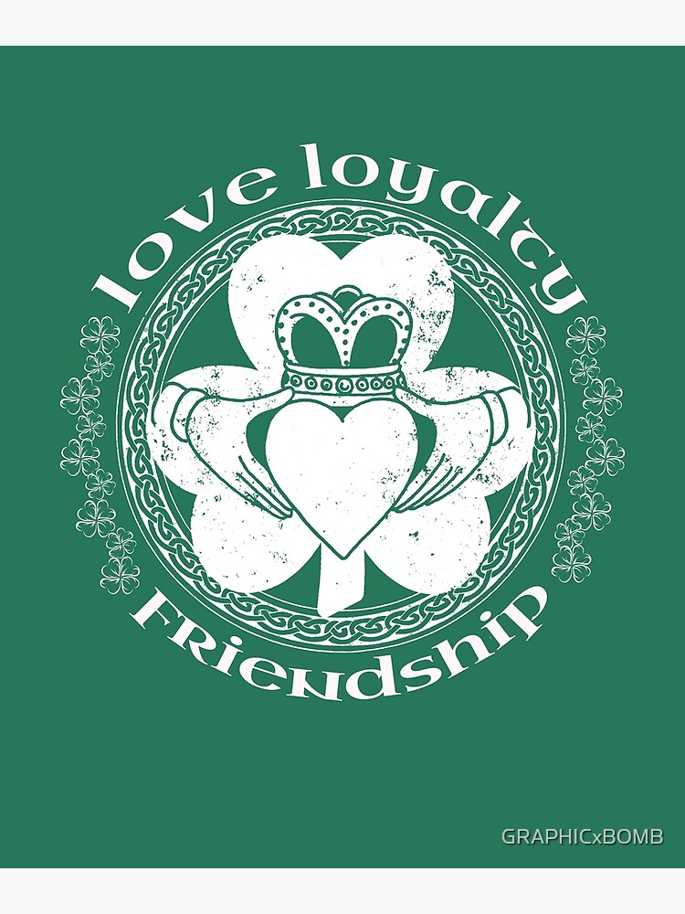 Irish Claddagh Ring Symbol Love Loyalty Friendship Celtic Knot Shamrock Greeting Card