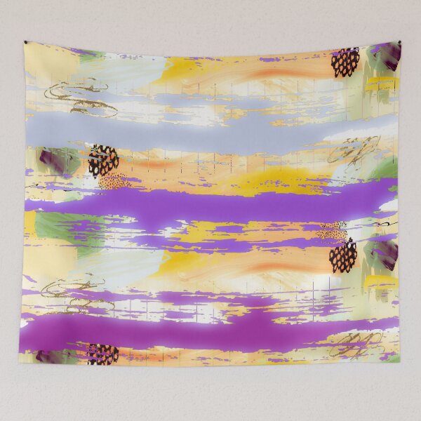 Item preview, Acrylic Stripped Brush Strokes Collage Patterned designed and sold by Designs By YL.
