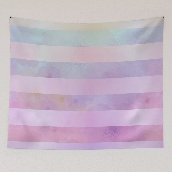 Item preview, Abstract Rainbow Flowers Watercolor And Ribbon Stripes In Shades of Pink designed and sold by IZiets.