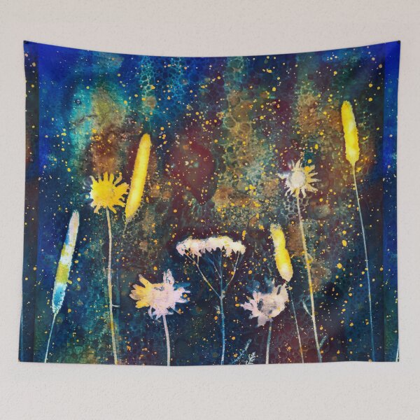 Item preview, Botanical cyanotype wildflowers 2 designed and sold by Red Witch Art.