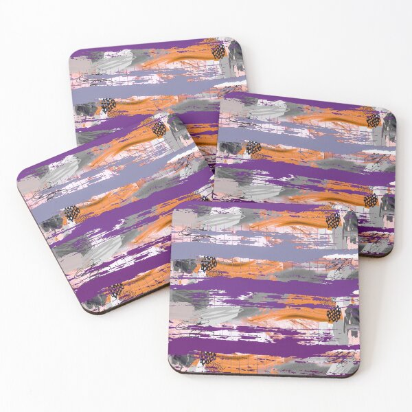 Item preview, Acrylic Stripped Brush Strokes Collage Patterned designed and sold by Designs By YL.