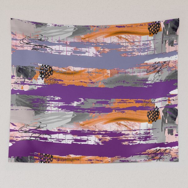 Item preview, Acrylic Stripped Brush Strokes Collage Patterned designed and sold by Designs By YL.