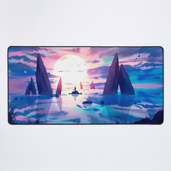 Sunrise in the fairy world With A Solitary Figure Desk Mat