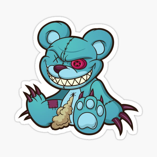 creepy kawaii teddy bear Sticker