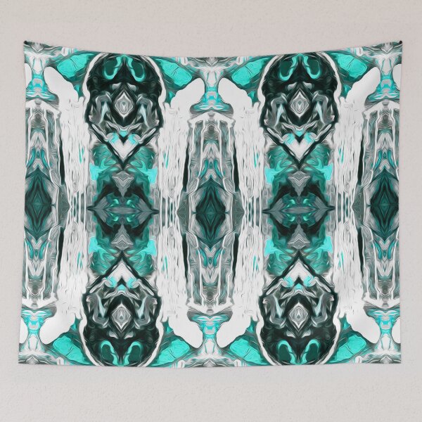 Aperçu de l'œuvre Ornamental, abstract, vintage, turquoise, white créée et vendue par Svitac.