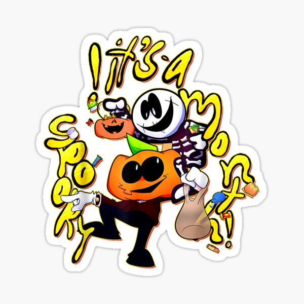 Skid and Pump It's Spooky Month Retro' Sticker