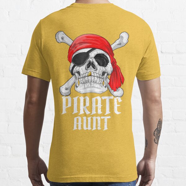 Womens Pirate Costume Aunt Theme Party Halloween Woman V-Neck T-Shirt