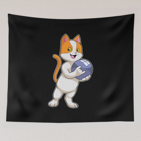 Item preview, Cat at Bowling with Bowling ball designed and sold by Snabdesign84.