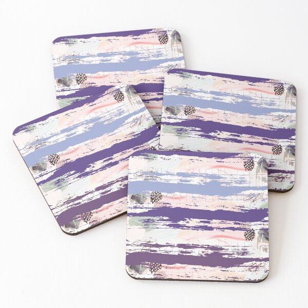 Item preview, Acrylic Stripped Brush Strokes Collage Patterned designed and sold by Designs By YL.