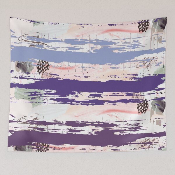 Item preview, Acrylic Stripped Brush Strokes Collage Patterned designed and sold by Designs By YL.