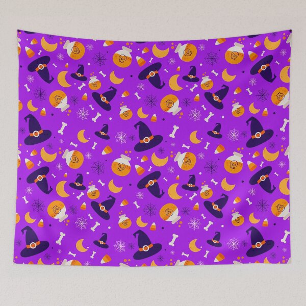Item preview, Happy Halloween cool pattern with witches' hats designed and sold by SOKOLIK-OK.