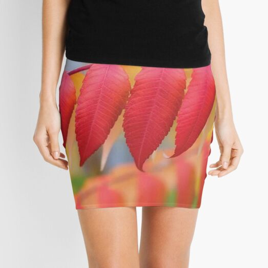 Red Leaves Of A Virginia Sumac Mini Skirt