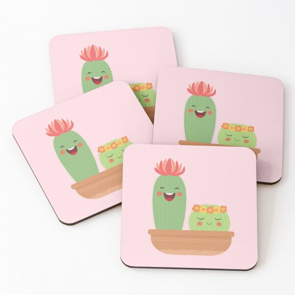 Item preview, Cute cartoon cacti with flower succulent plant designed and sold by TinyDoz.
