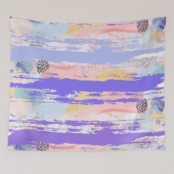 Item preview, Acrylic Stripped Brush Strokes Collage Patterned designed and sold by Designs By YL.