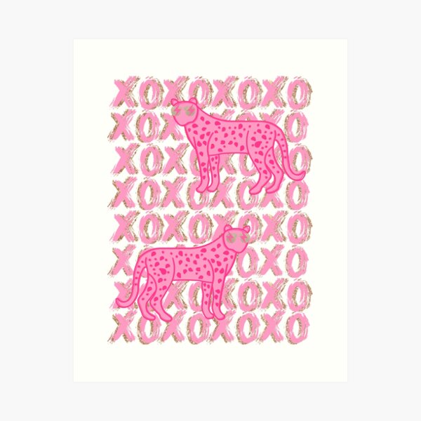 Pink and Gold Cheetahs Art Print